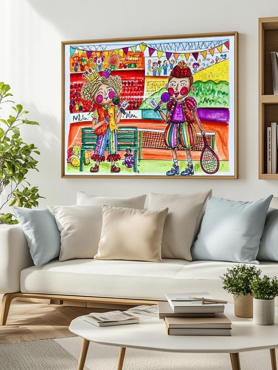 Colorful Kids Sports Illustration Poster. — room view 2