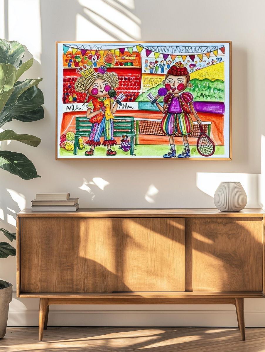 Colorful Kids Sports Illustration Poster. — room view 3