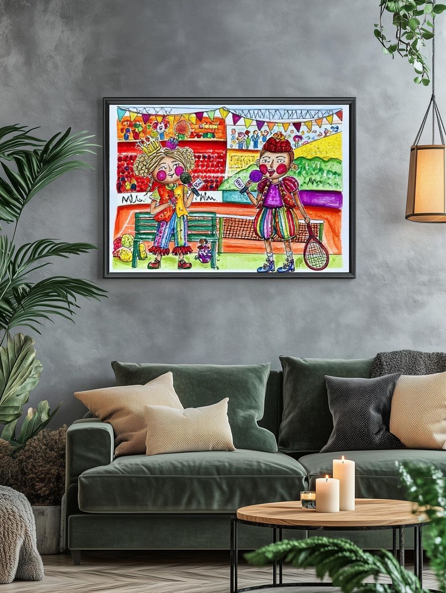 Colorful Kids Sports Illustration Poster. — room view 4