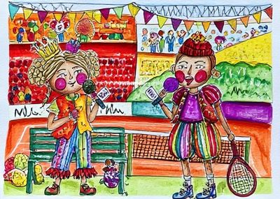 Colorful Kids Sports Illustration Poster.