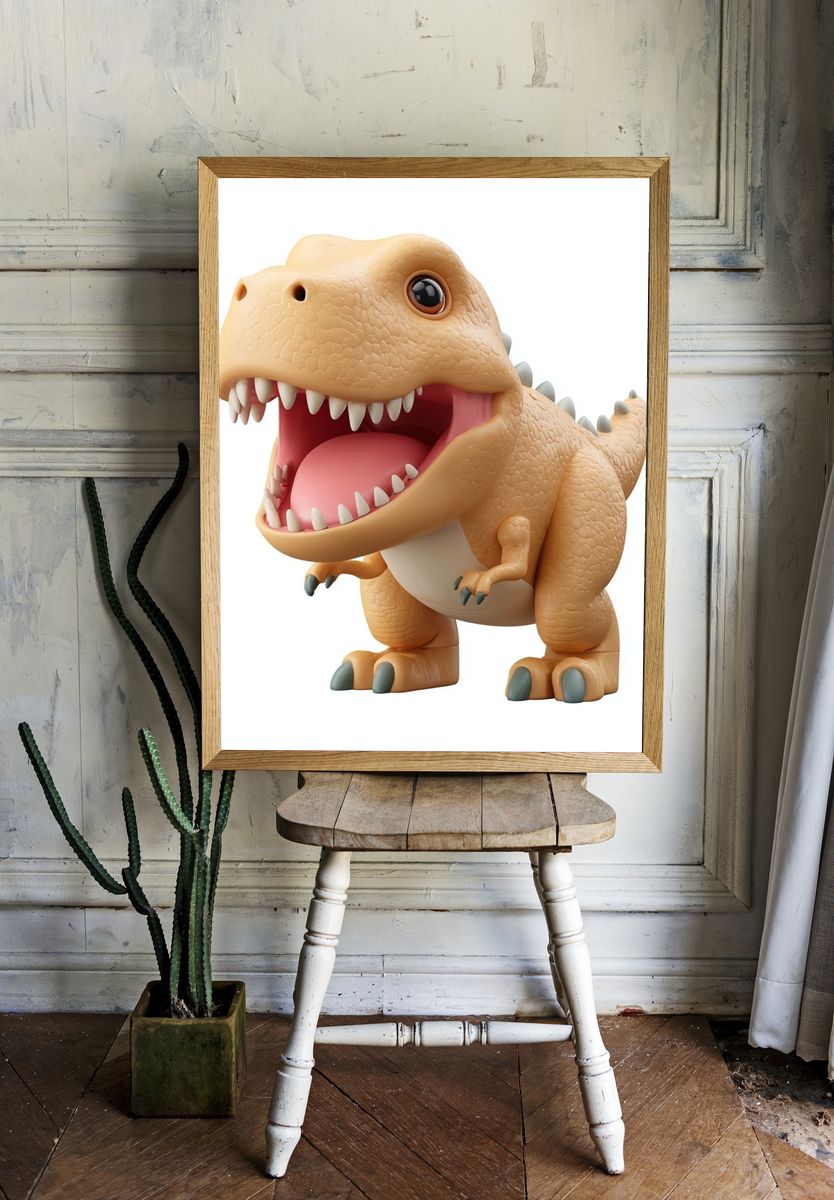 Cute T-Rex Cartoon Poster. room preview