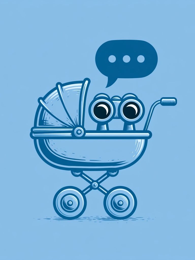 Baby Stroller Cartoon Print. poster detail