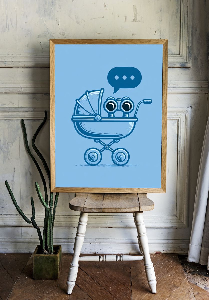 Baby Stroller Cartoon Print. room preview