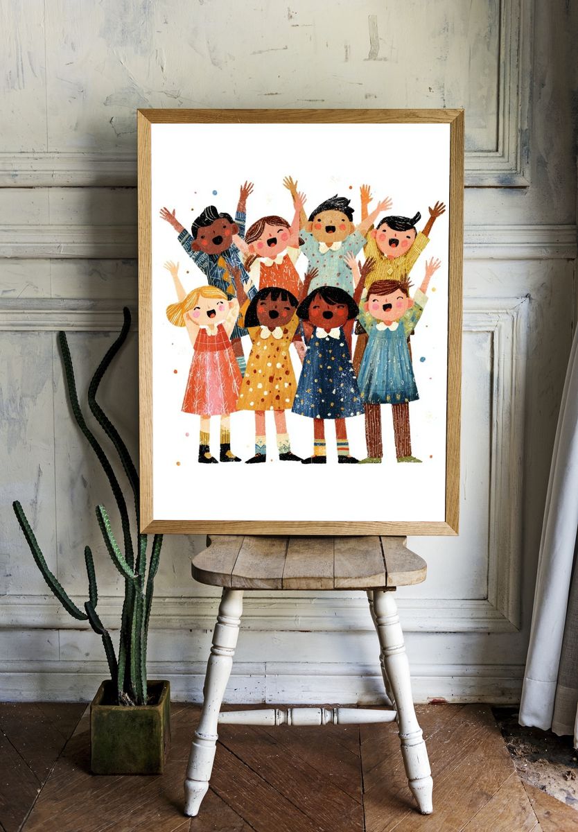 Joyful Kids — Illustration Print room preview