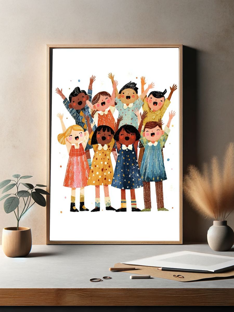 Joyful Kids — Illustration Print. — room view 2