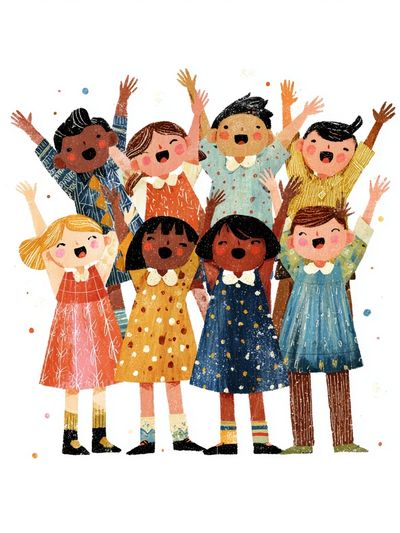 Joyful Kids — Illustration Print. poster
