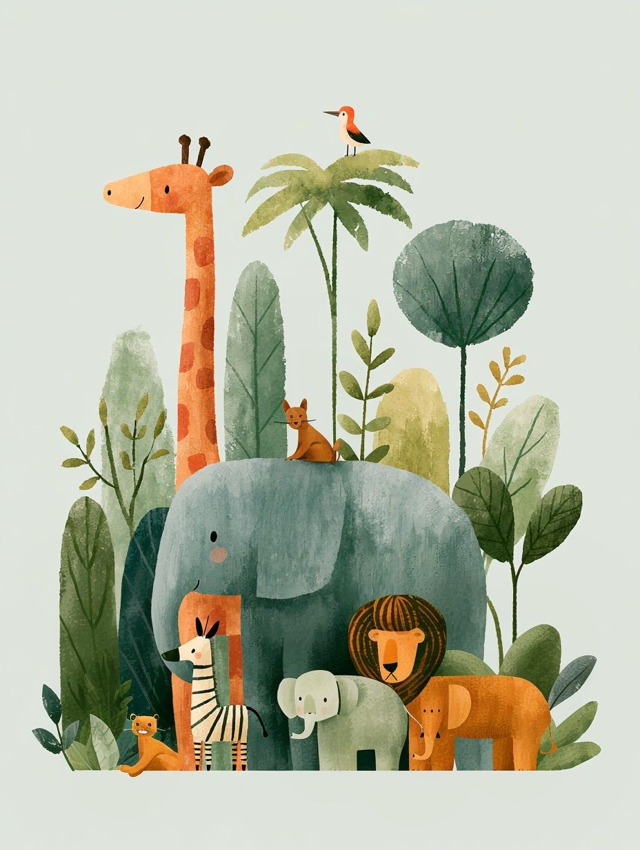 Safari Friends Nursery Poster. poster — kids art