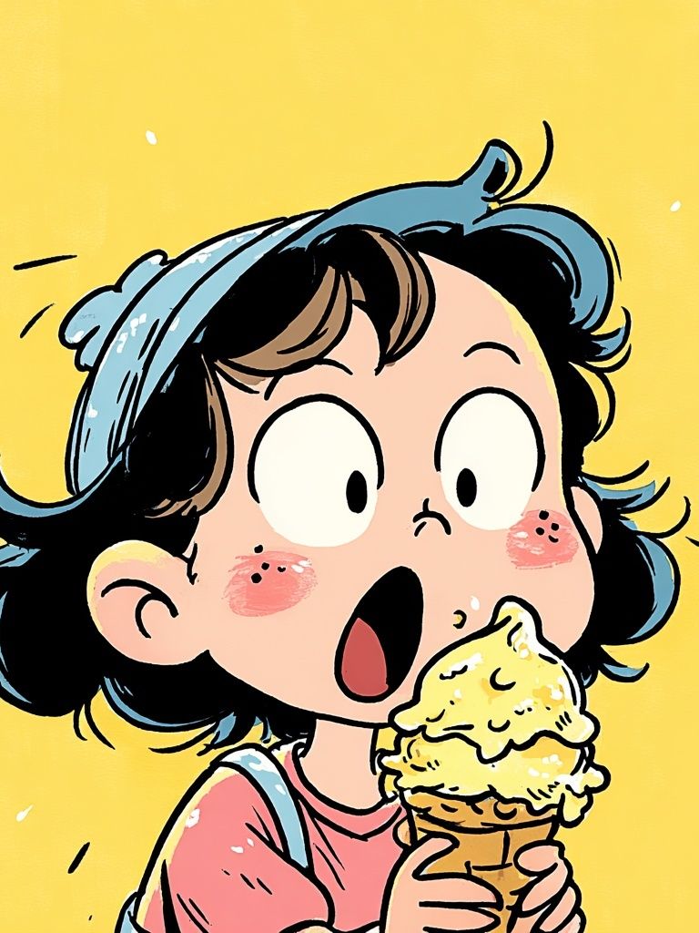 Ice Cream Girl Cartoon Poster. poster detail