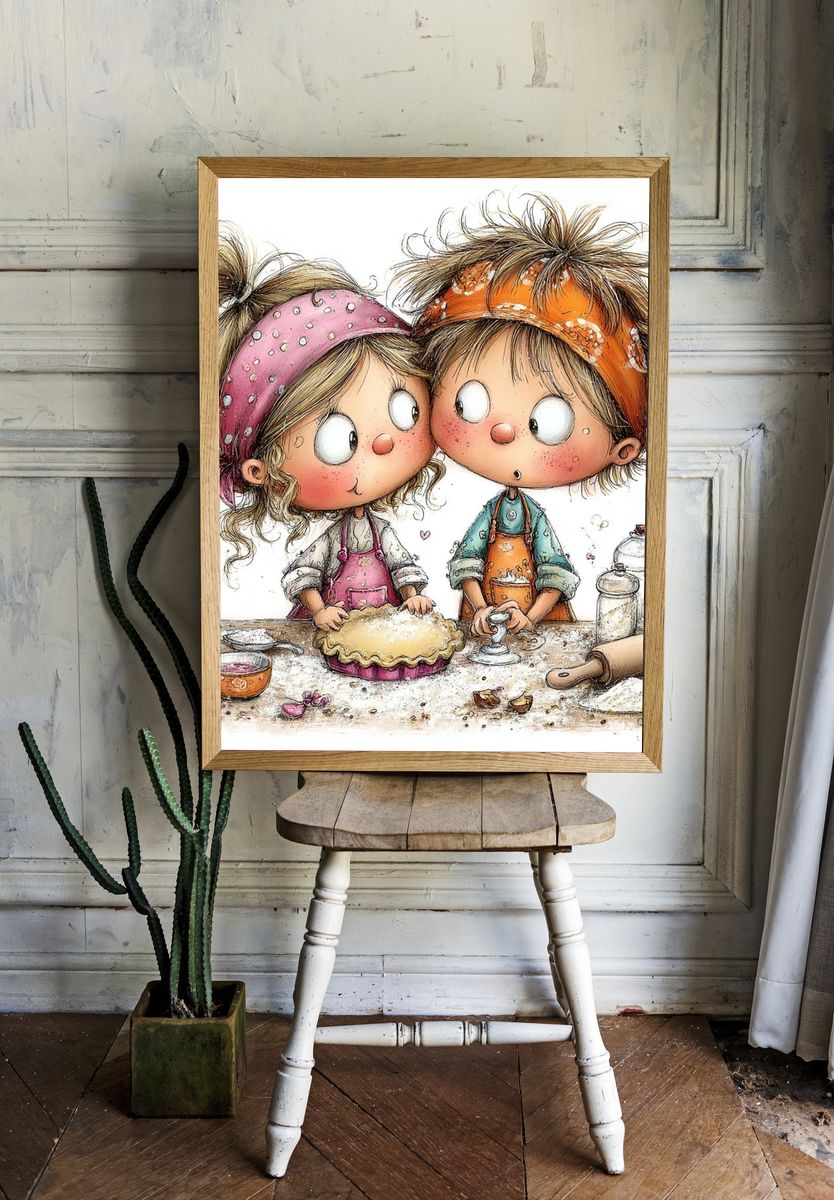 Baking Kids Illustration Poster. room preview