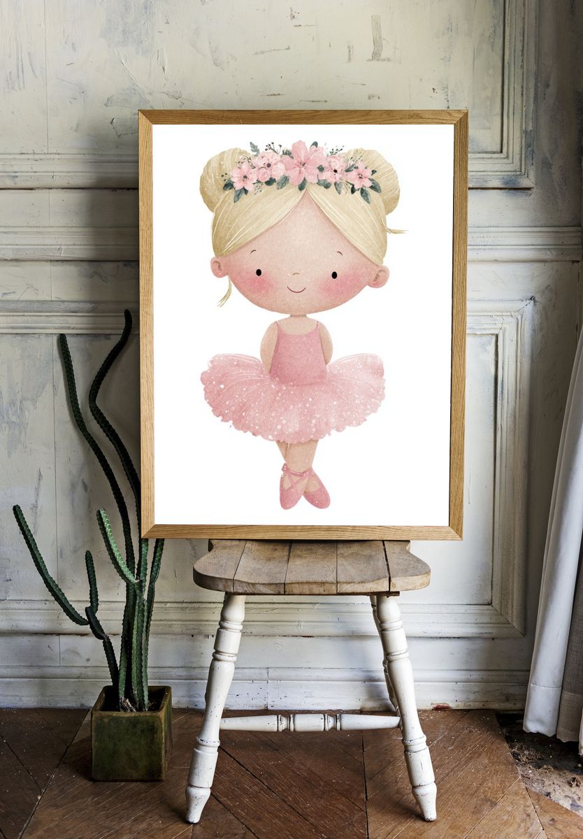 Ballet Dancer — Kids Illustration Print. — room view 1