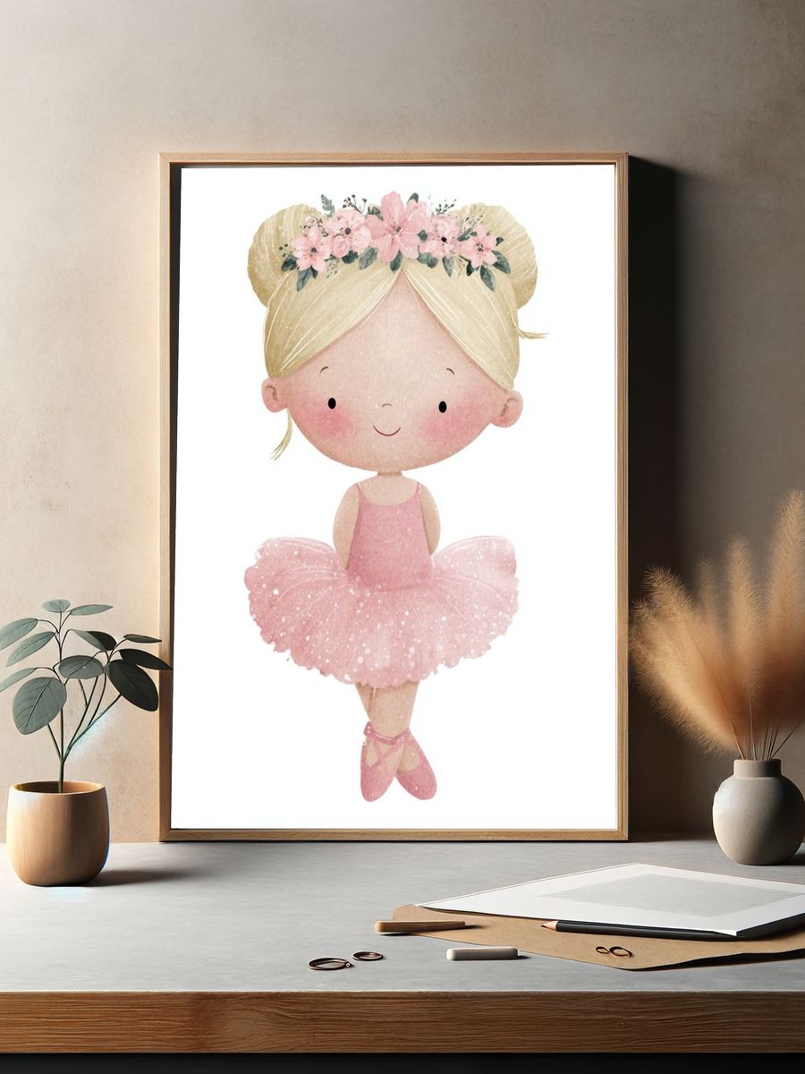 Ballet Dancer — Kids Illustration Print. — room view 2