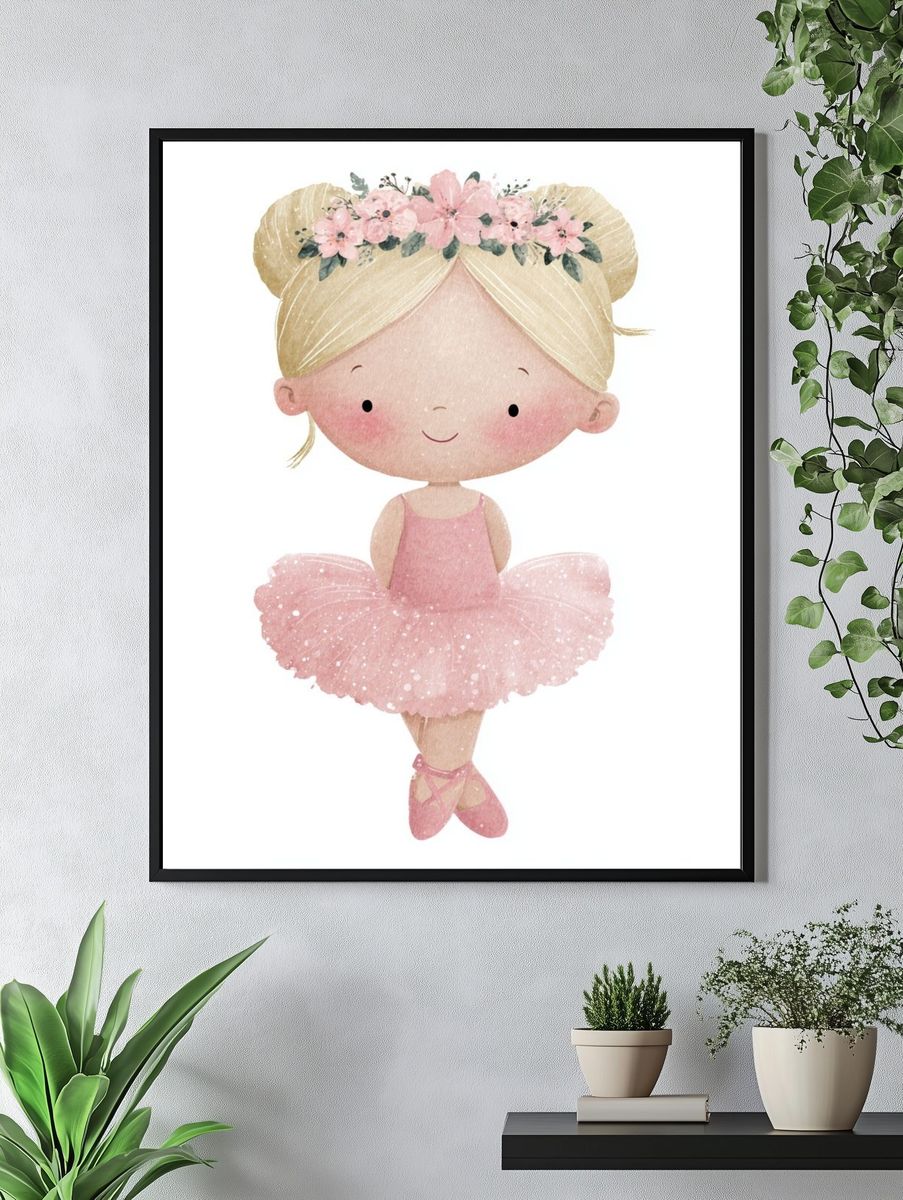 Ballet Dancer — Kids Illustration Print. — room view 4