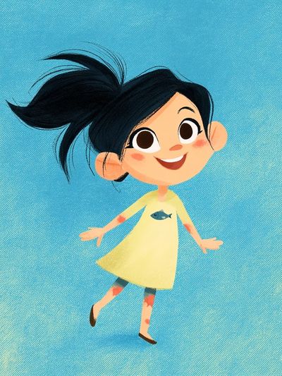 Smiling Girl Illustration Poster. poster