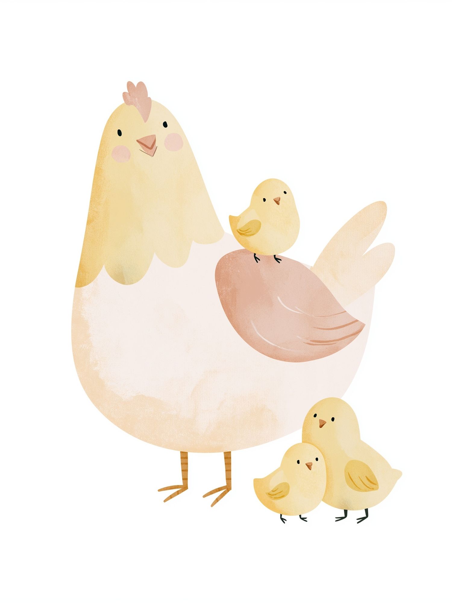 Cute Chick Family Illustration Poster. poster — kids art