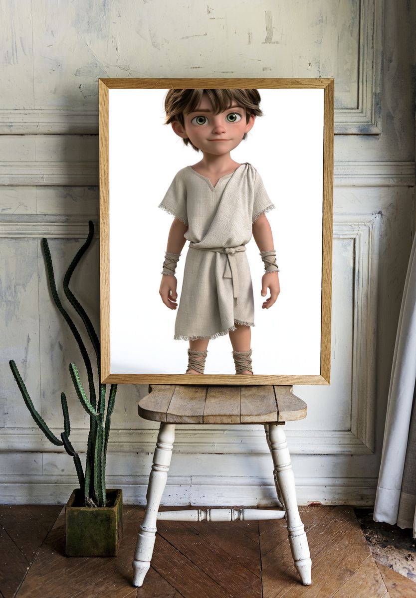 Ancient Boy Character Illustration Poster. room preview
