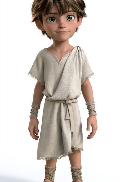 Ancient Boy Character Illustration Poster. poster