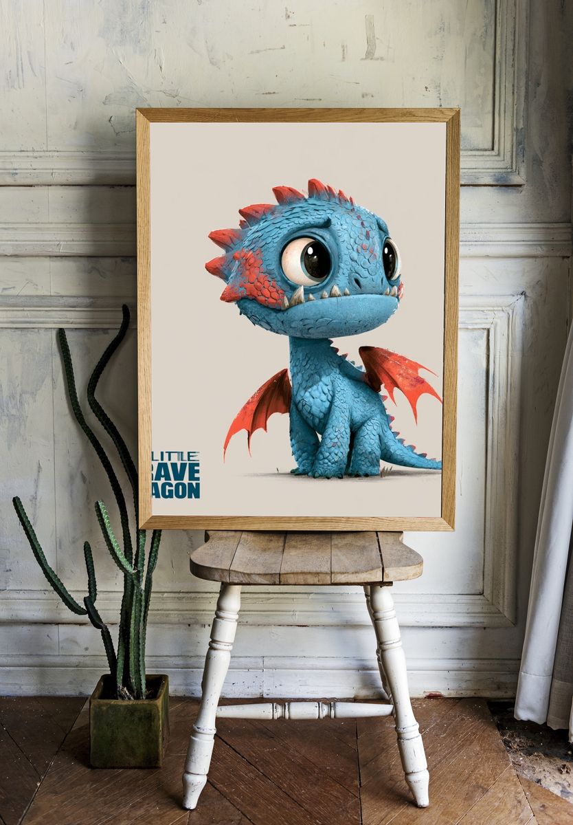 The Little Brave Dragon Poster. room preview