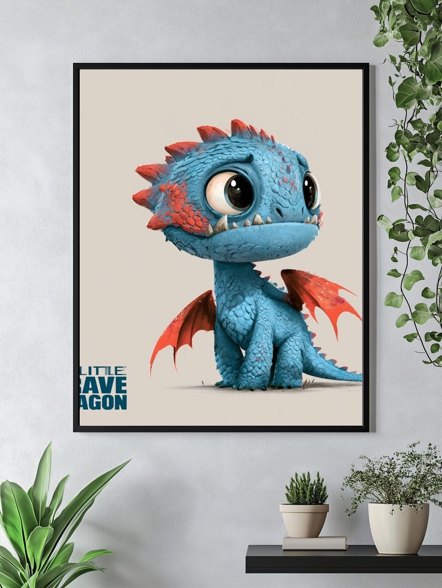 The Little Brave Dragon Poster. — room view 4
