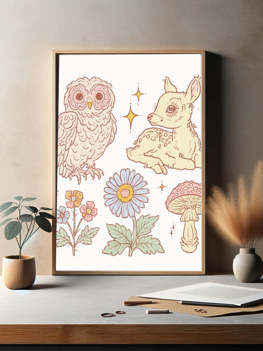 Whimsical Woodland Nursery Print. — room view 2