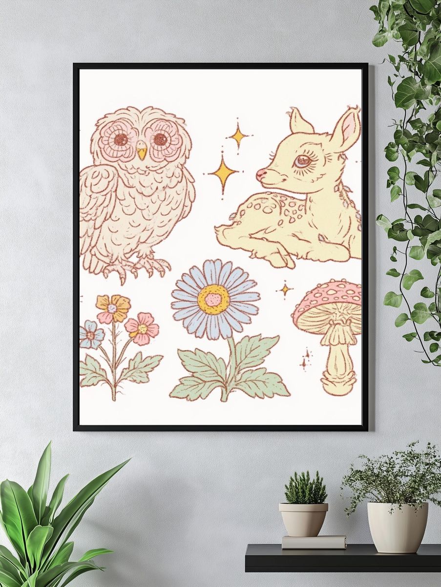 Whimsical Woodland Nursery Print. — room view 4