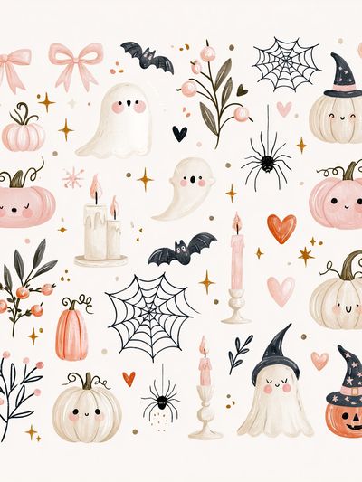 Halloween Pumpkin Ghost Print. poster