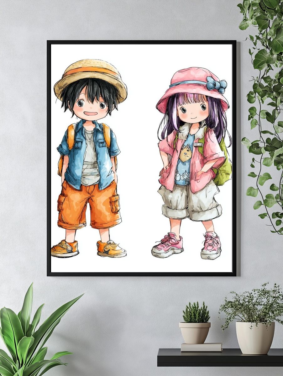Cute Kids Travel Illustration Poster. — room view 4
