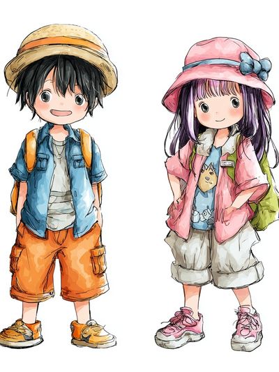 Cute Kids Travel Illustration Poster. poster