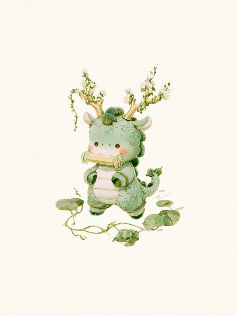 Baby Dragon Watercolor Print. poster detail