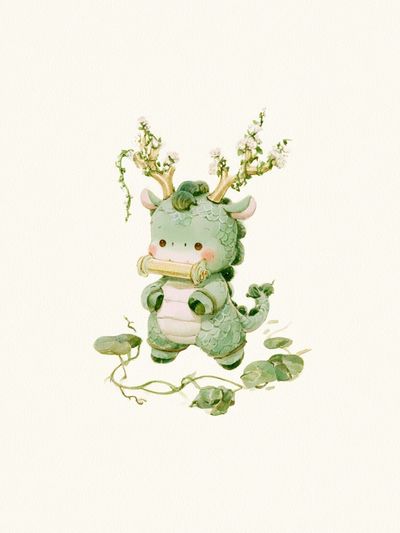 Baby Dragon Watercolor Print.
