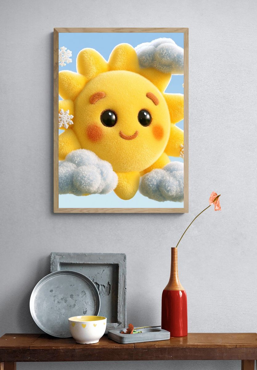Smiling Sun Cloud Poster. — room view 3