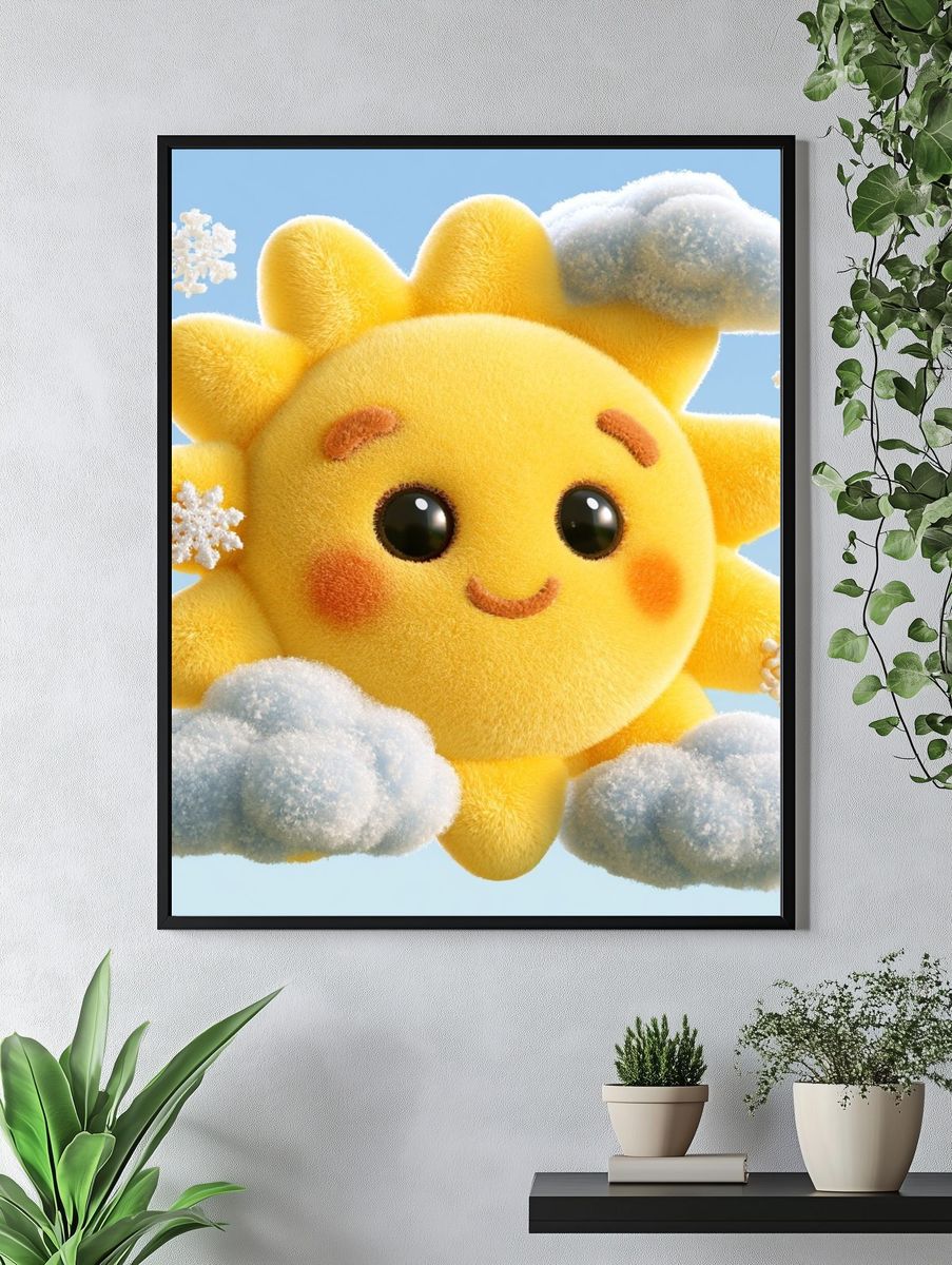 Smiling Sun Cloud Poster. — room view 4