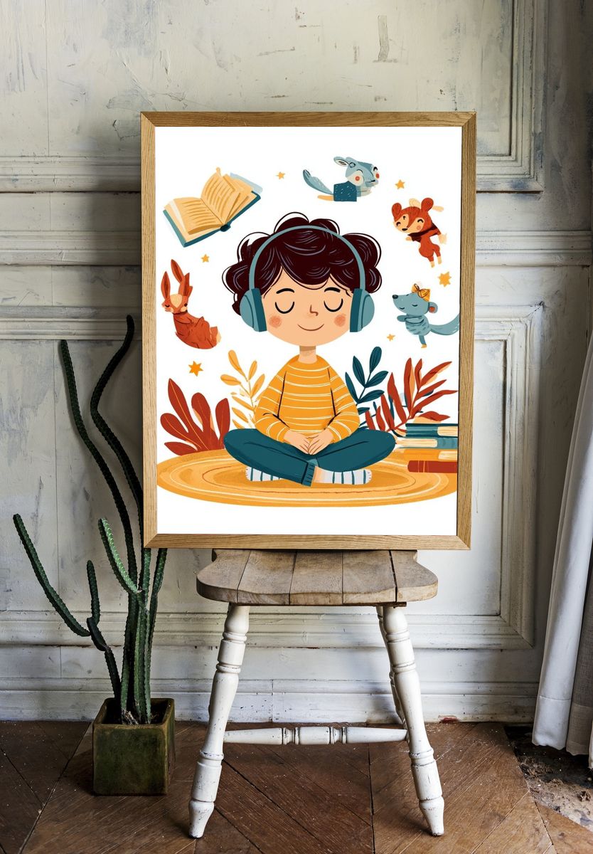 Reading Child Illustration Poster. room preview