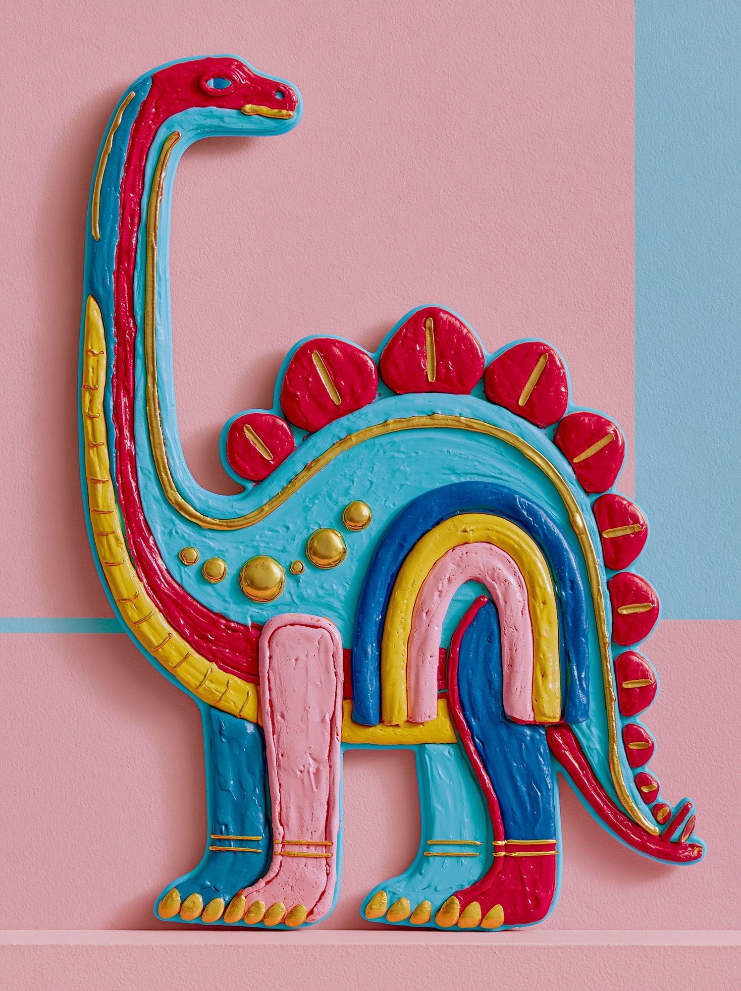Colorful Dinosaur Sculpture Poster. poster — kids art
