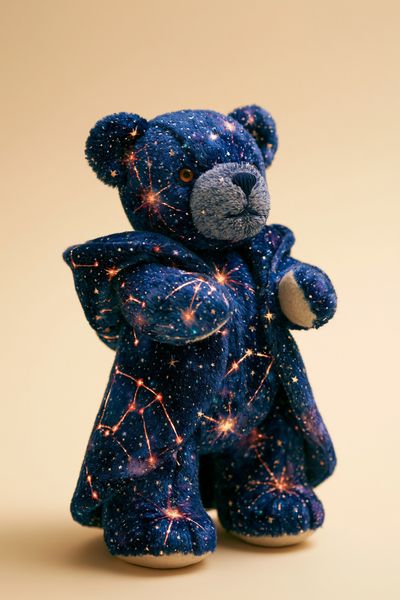 Cosmic Teddy Bear Illustration Print.
