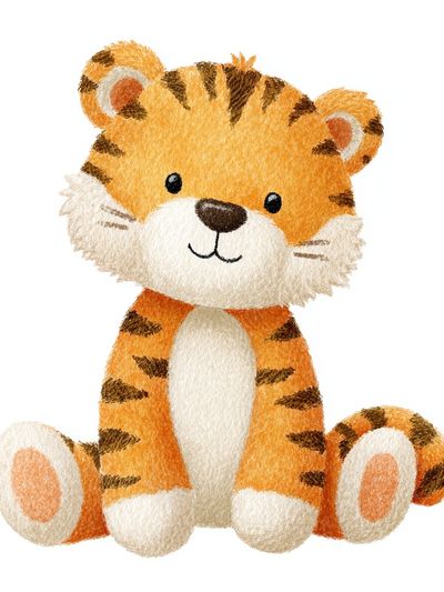 Cute Tiger Nursery Illustration Poster