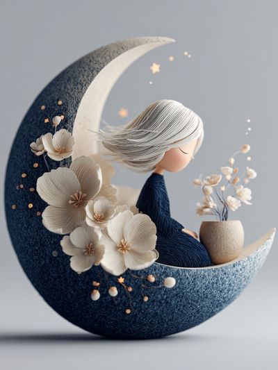 Moon Girl Dreamscape Print. poster