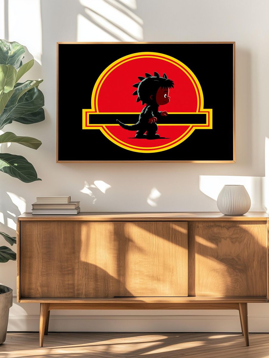 Cute Dinosaur Emblem Poster. — room view 3