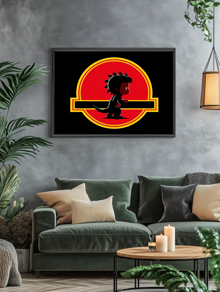 Cute Dinosaur Emblem Poster. — room view 4