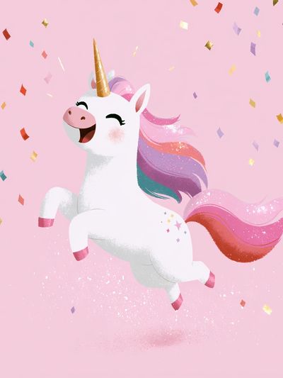 Rainbow Unicorn Celebration Poster.