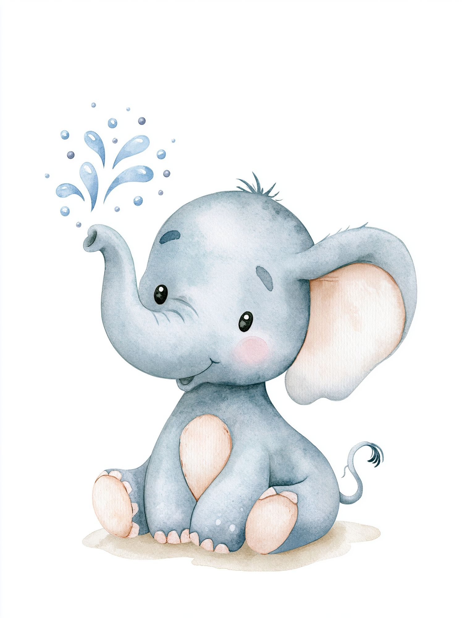 Baby Elephant Watercolor Poster. poster — kids art