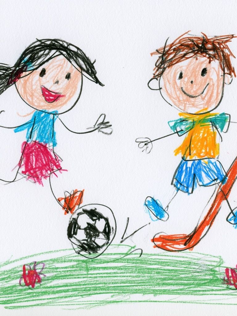 Kids Playing Soccer Illustration Poster. poster detail