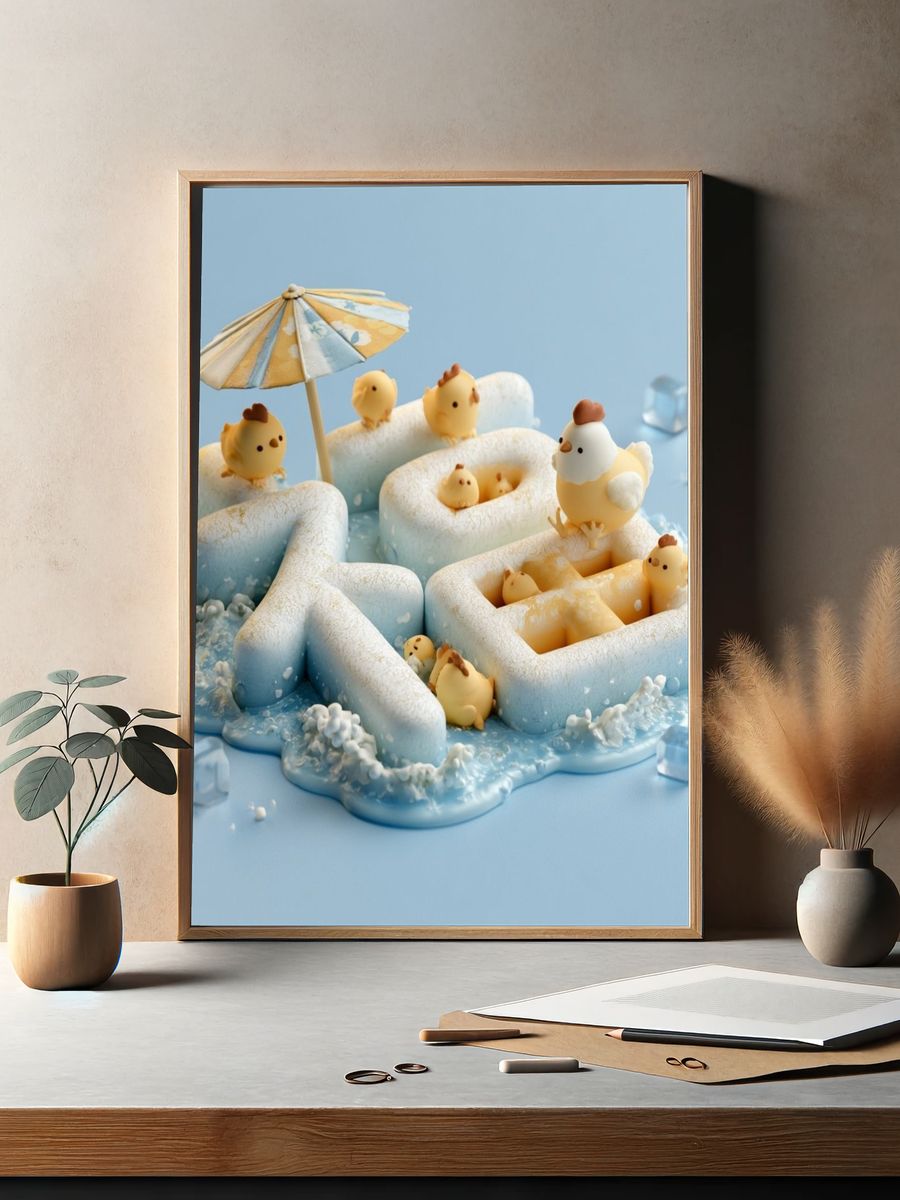 Cute Chick Pool Party Poster. — room view 2