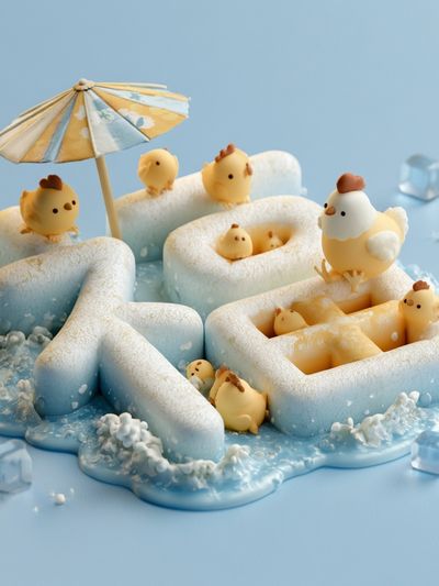Cute Chick Pool Party Poster. poster
