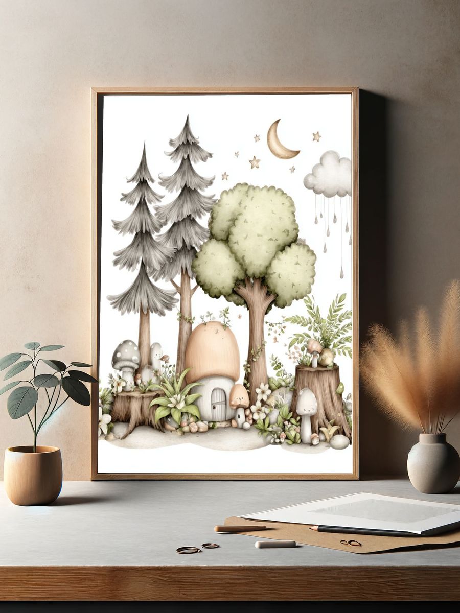 Whimsical Forest Nursery Print. — room view 2