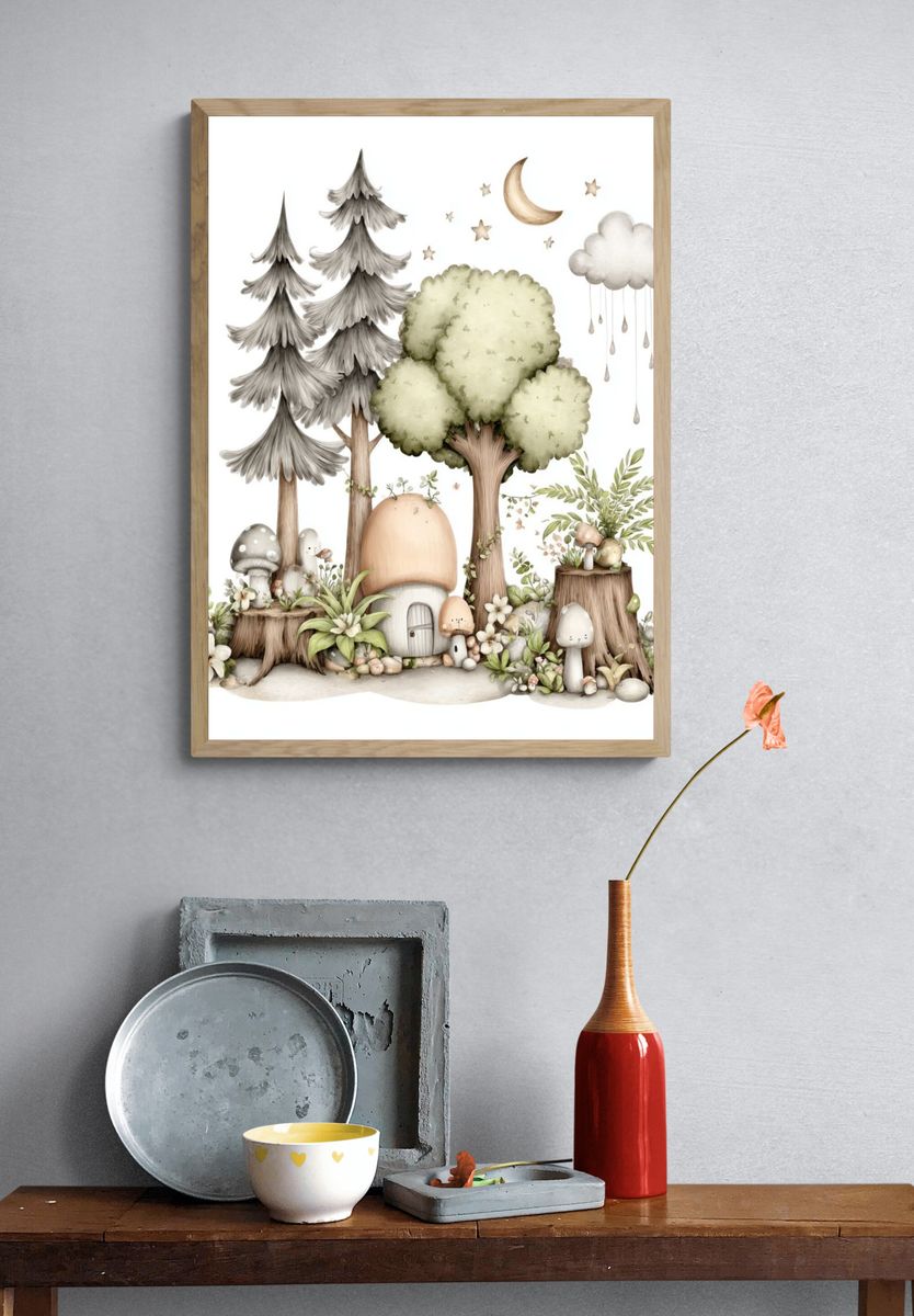 Whimsical Forest Nursery Print. — room view 3