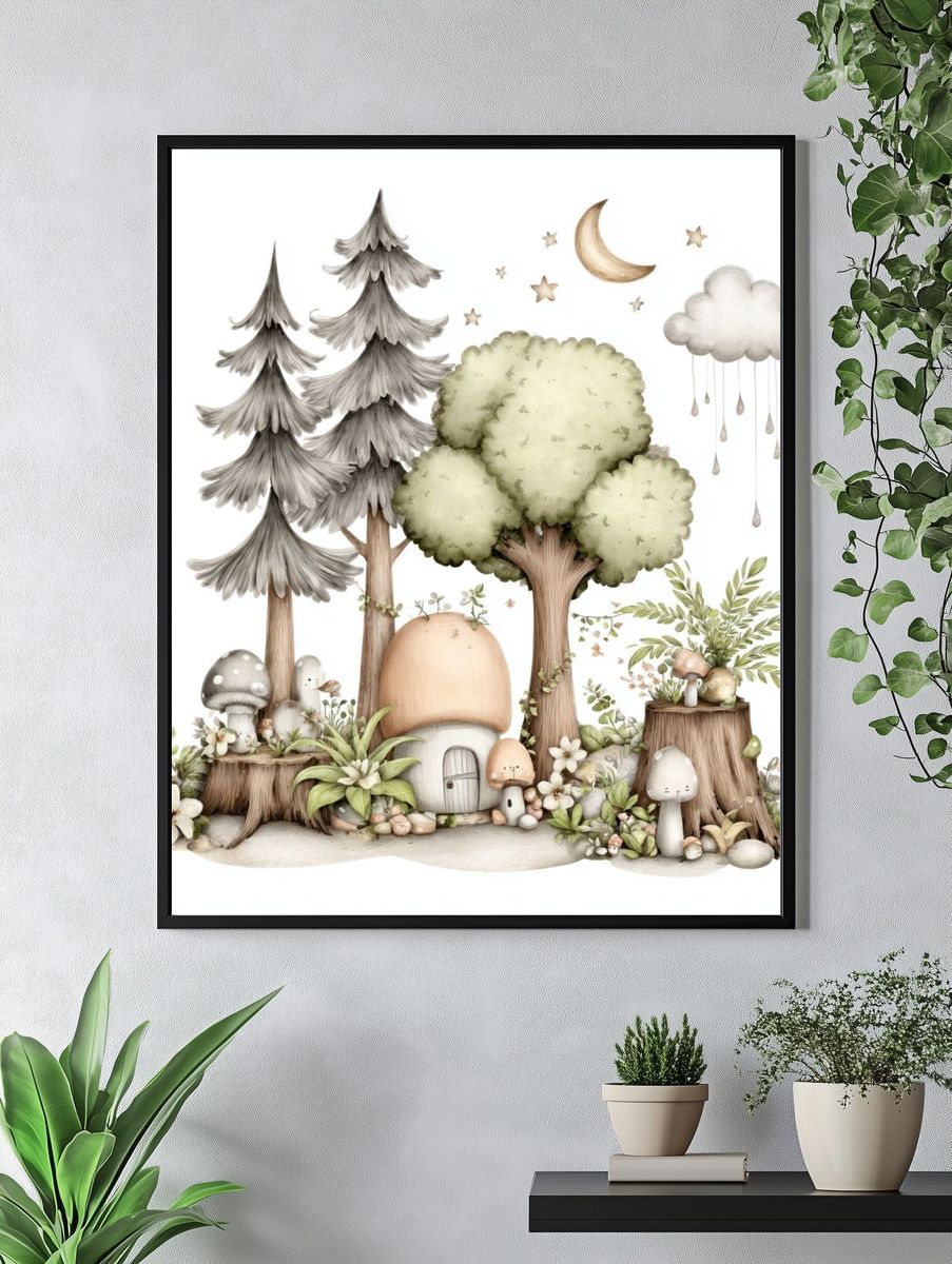 Whimsical Forest Nursery Print. — room view 4