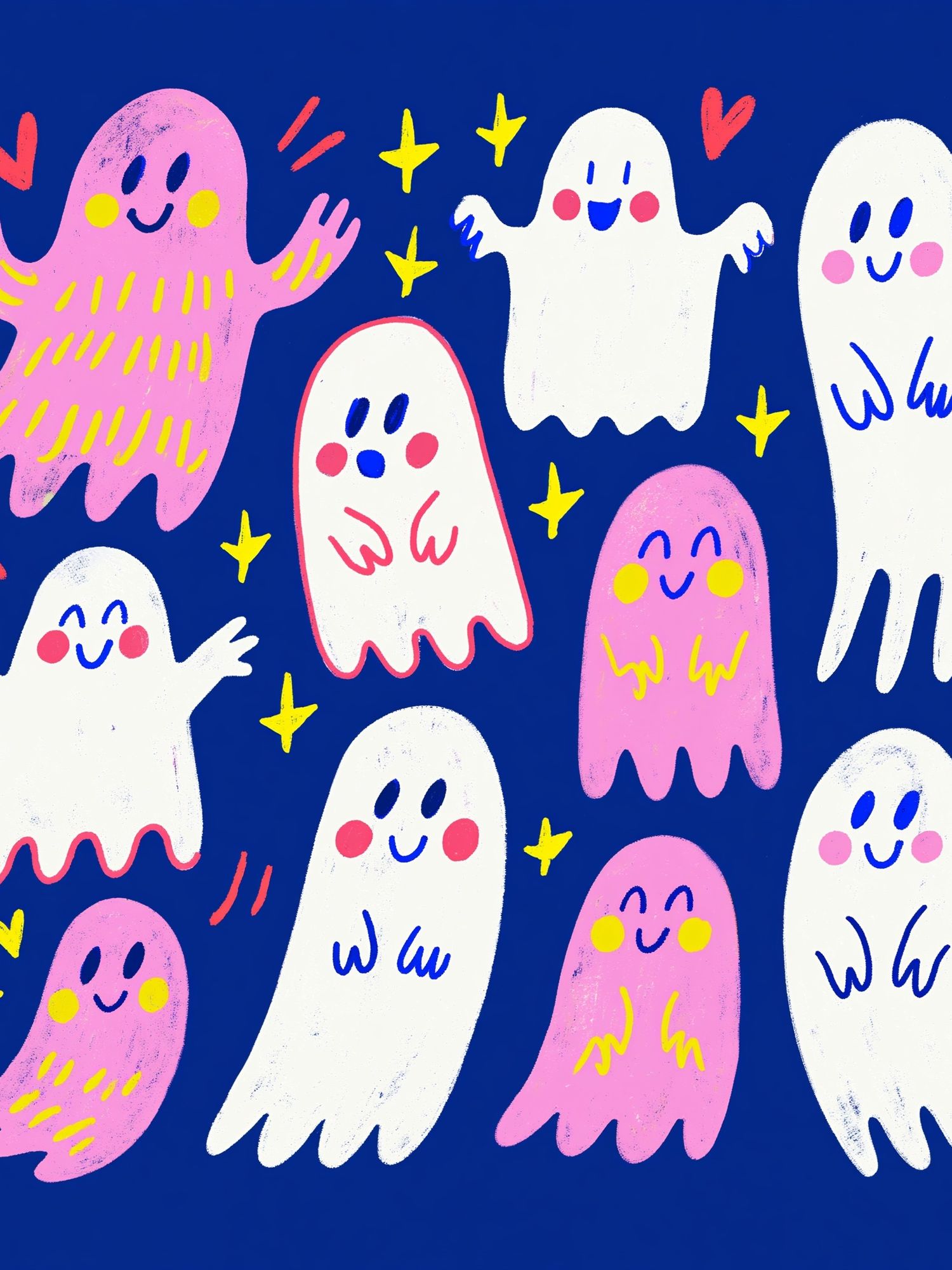 Cute Ghosts Illustration Poster. poster — kids art