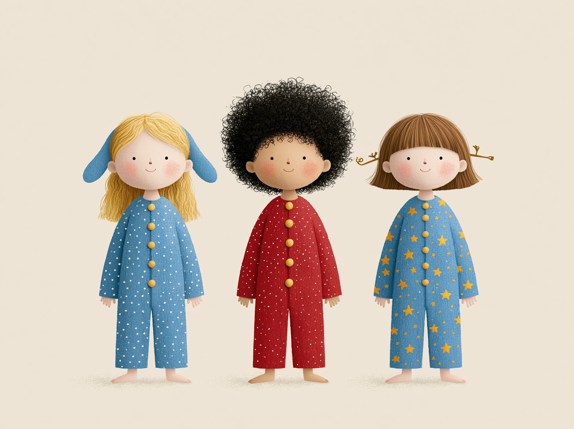 Three Children Illustration Poster. poster detail