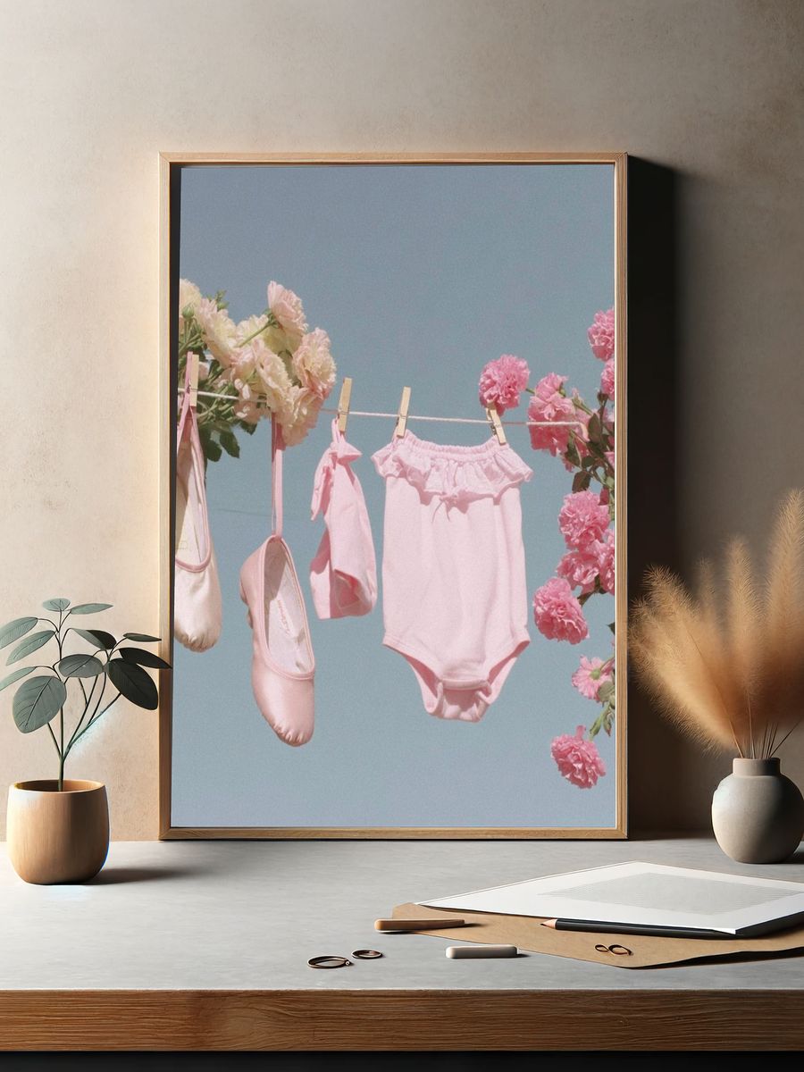 Ballet Attire and Flowers — Kids Room Print. — room view 2