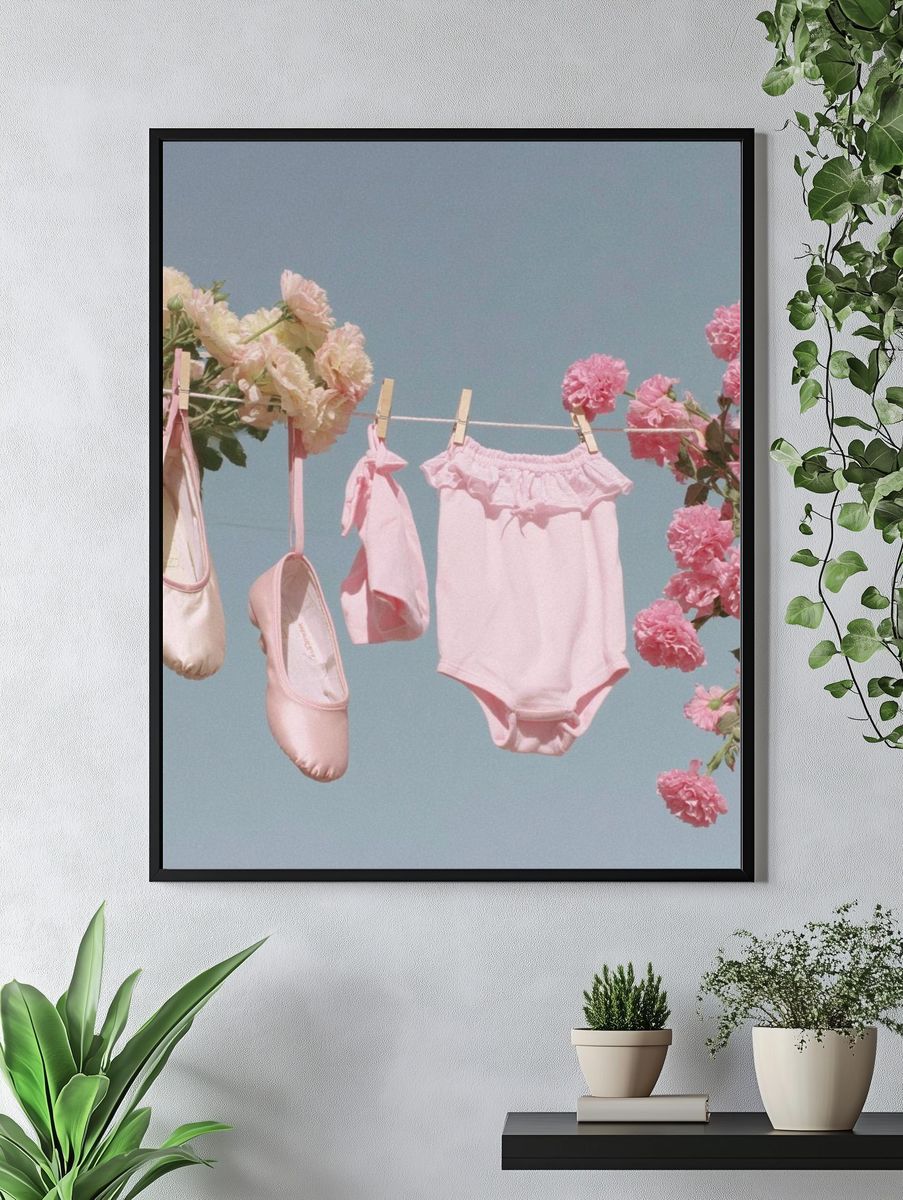 Ballet Attire and Flowers — Kids Room Print. — room view 4
